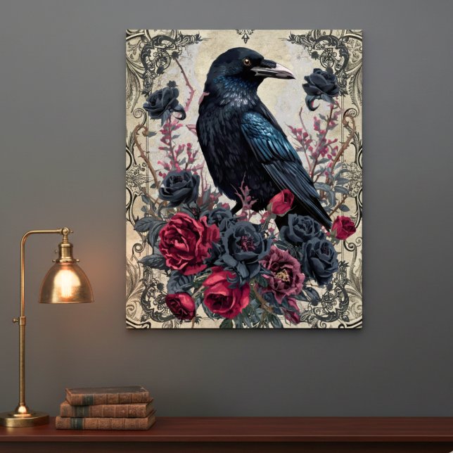 Gothic Raven Dark Academia Moody Poster (Dark Academia raven poster)