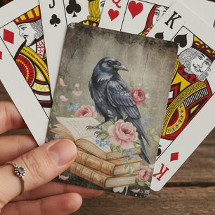 Gothic Raven Dark Academia Poker Cards
