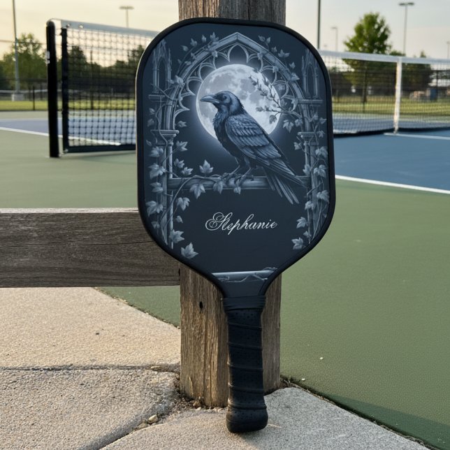 Gothic Raven Dark Academia Sports Carbon Fiber Pickleball Paddle (Personalized pickleball paddle)