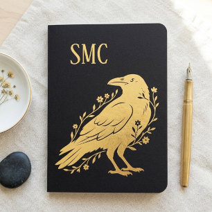 Gothic Raven Floral Pocket Notebook