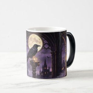 Gothic Raven Full Moon Dark Fantasy Color Morph Mug
