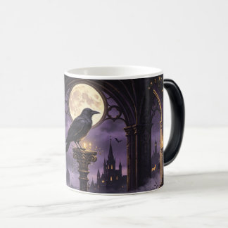 Gothic Raven Full Moon Dark Fantasy Color Morph Mug