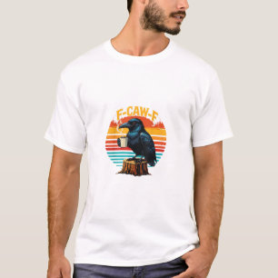 Gothic Raven Funny Halloween F-Caw-F Coffee Crow V T-Shirt