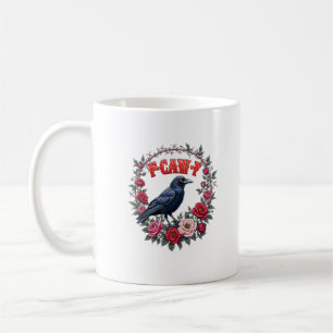 Gothic Raven Funny Halloween F-Caw-F Crow Vintage Coffee Mug