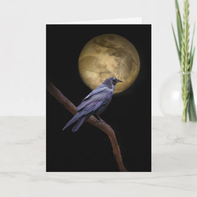 Gothic Raven Halloween Card | Zazzle