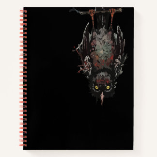 Gothic Raven Hanging Upside Down Spiral Notebook