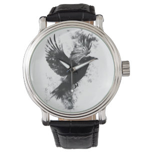 Gothic Raven Illustration: Smoke and Feathers Watch