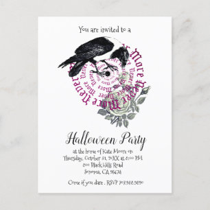 Gothic Raven Never More Halloween Party Invitation