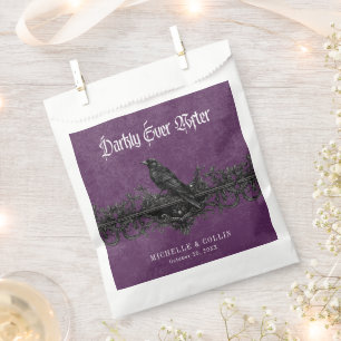 Gothic Raven Purple Darkly Ever After Wedding Favor Bag