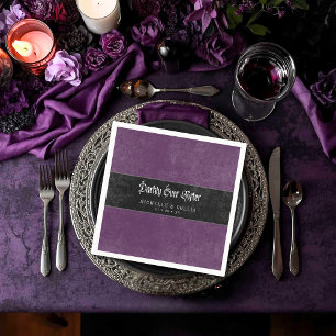 Gothic Raven Purple Darkly Ever After Wedding Napkins