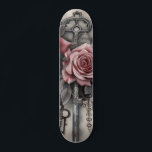 Gothic Raven & Roses Skateboard<br><div class="desc">Gothic Raven & Roses Skateboard design.
Thank you for shopping my store.
All My Love, 
Fluid And Digital,  Dotted & Graphic Arts</div>
