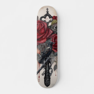 Gothic Raven & Roses Skateboard