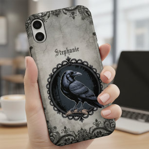 Gothic Raven Spiral iPhone 16 Case