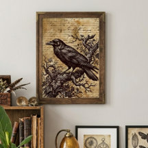 Gothic Raven Vintage Script Dark Academia