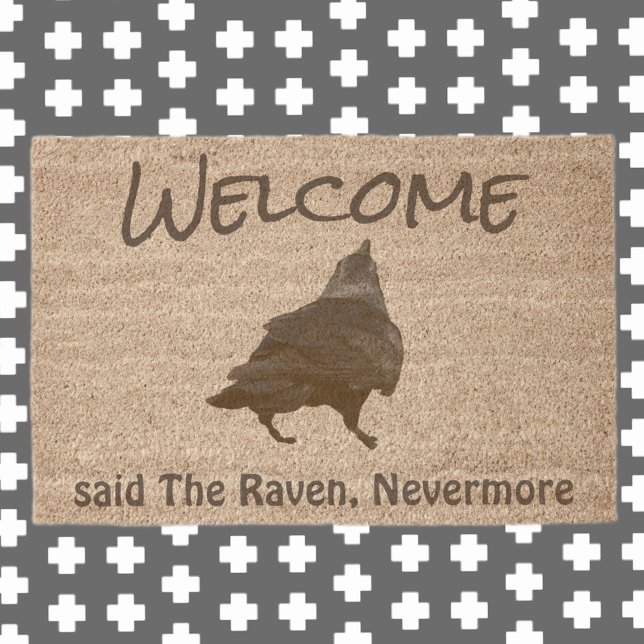 Gothic Raven Welcome Nevermore Goth Crow Fiber Doormat (Creator Uploaded)