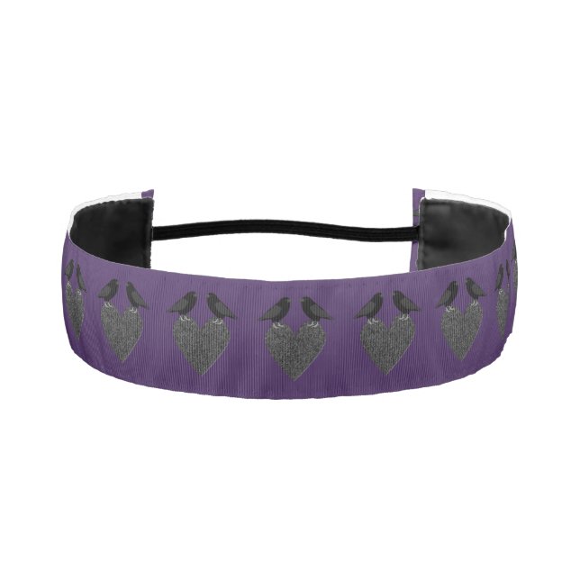 Gothic Ravens and Black Heart Athletic Headband (Front)
