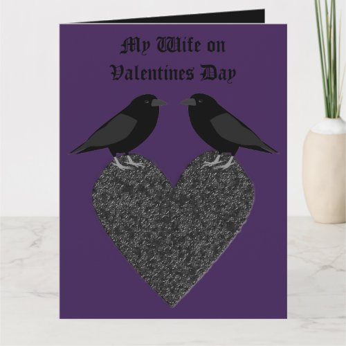 Gothic Ravens and Black Heart Custom Card