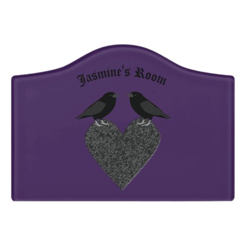 Gothic Ravens and Black Heart Custom Door Sign