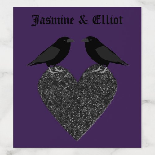 Gothic Ravens and Black Heart Custom Envelope Liner