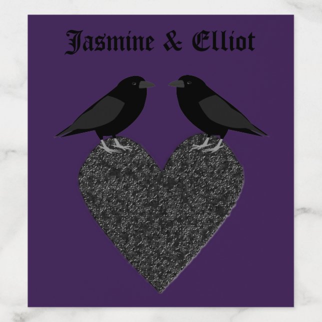 Gothic Ravens and Black Heart Custom Envelope Liner (Design)
