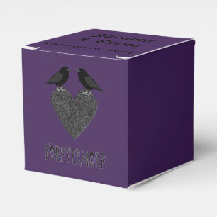 Gothic Ravens and Black Heart Custom Favor Boxes