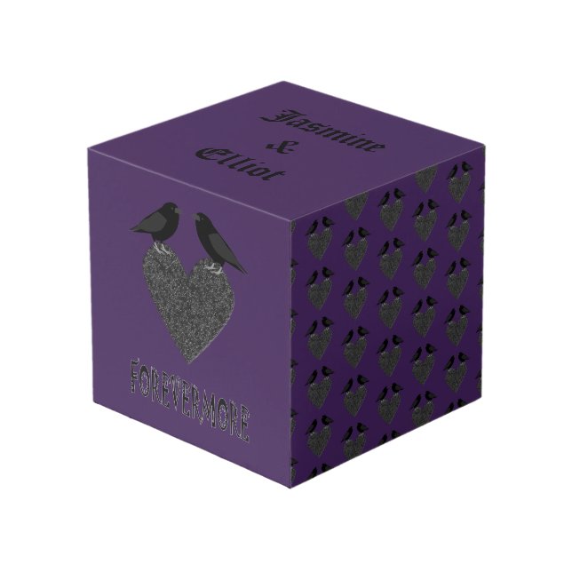 Gothic Ravens and Black Heart Custom Photo upload Cube (Front Angled)
