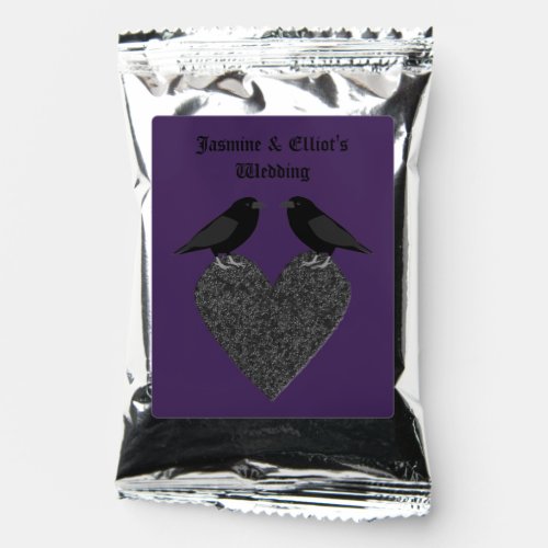 Gothic Ravens and Black Heart Custom Wedding Coffee Drink Mix