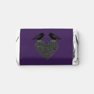 Gothic Ravens and Black Heart Custom Wedding Hershey's Miniatures