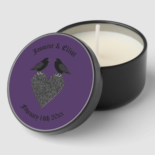 Gothic Ravens and Black Heart Custom Wedding Mini Candle Favors