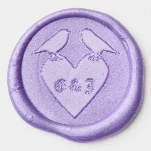 Gothic Ravens and Black Heart Custom Wedding Wax Seal Sticker