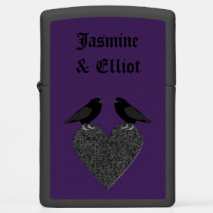 Gothic Ravens and Black Heart Custom Zippo Lighter