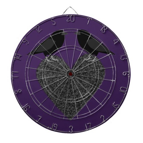 Gothic Ravens and Black Heart Dart Board