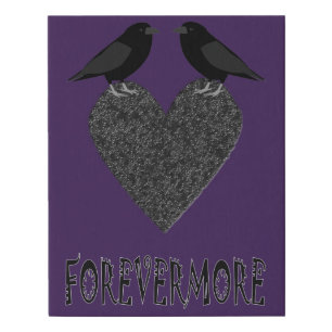 Gothic Ravens and Black Heart Faux Canvas Print