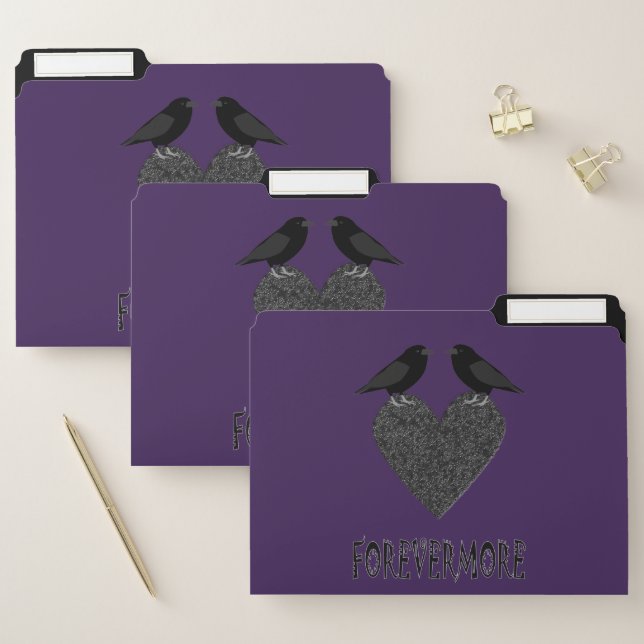 Gothic Ravens and Black Heart File Folder (Set)