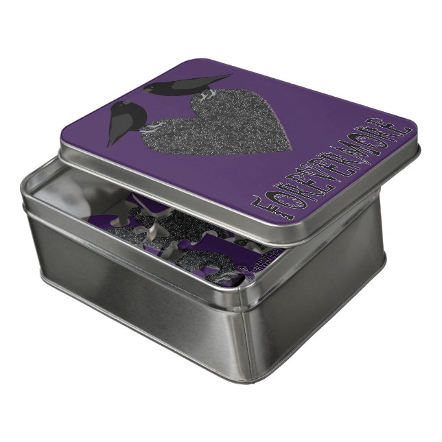 Gothic Ravens and Black Heart Jigsaw Puzzle (Lid Open)