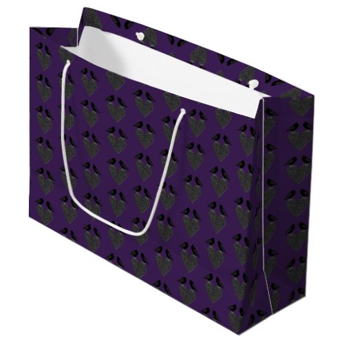 Gothic Ravens and Black Heart Large Gift Bag