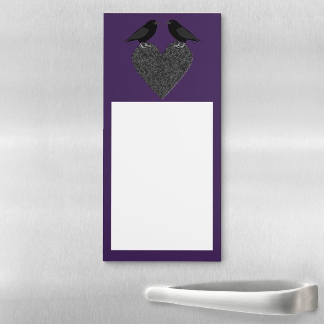 Gothic Ravens and Black Heart Magnetic Notepad (In Situ)