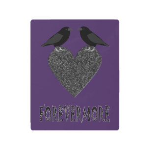 Gothic Ravens and Black Heart Metal Print