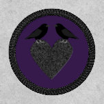 Gothic Ravens And Black Heart Patch at Zazzle