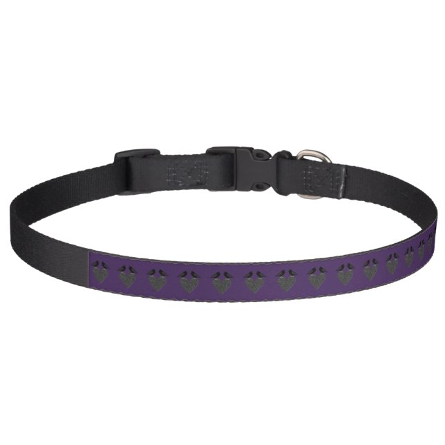 Gothic Ravens and Black Heart Pet Collar (Front)