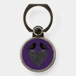 Gothic Ravens and Black Heart Phone Ring Stand