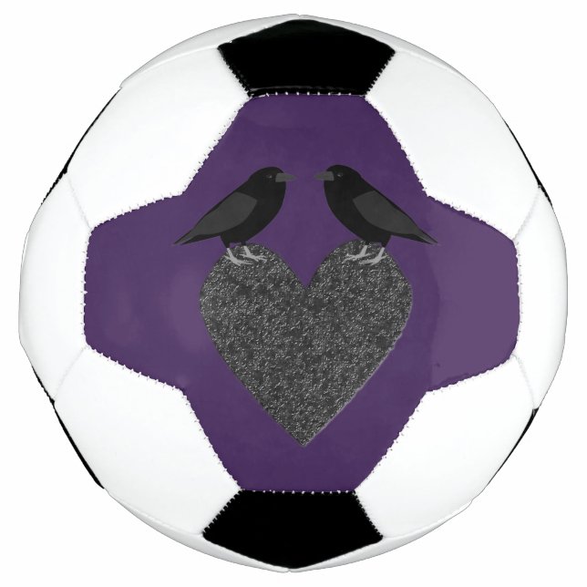 Gothic Ravens and Black Heart Soccer Ball (Front)