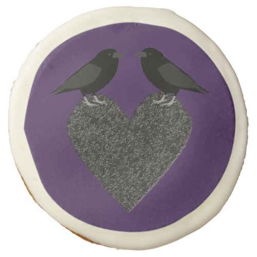 Gothic Ravens and Black Heart Sugar Cookie