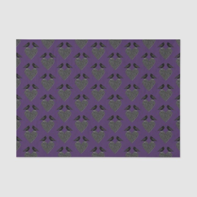 Gothic Ravens and Black Heart Tissue Paper (Front)
