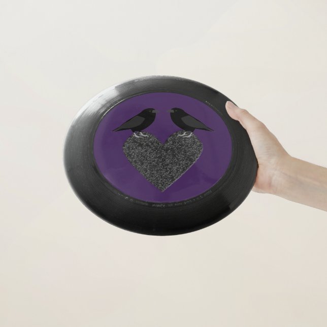 Gothic Ravens and Black Heart Wham-O Frisbee (In Hand)