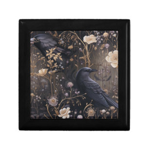 Gothic Ravens & Flowers Pattern Gift Box