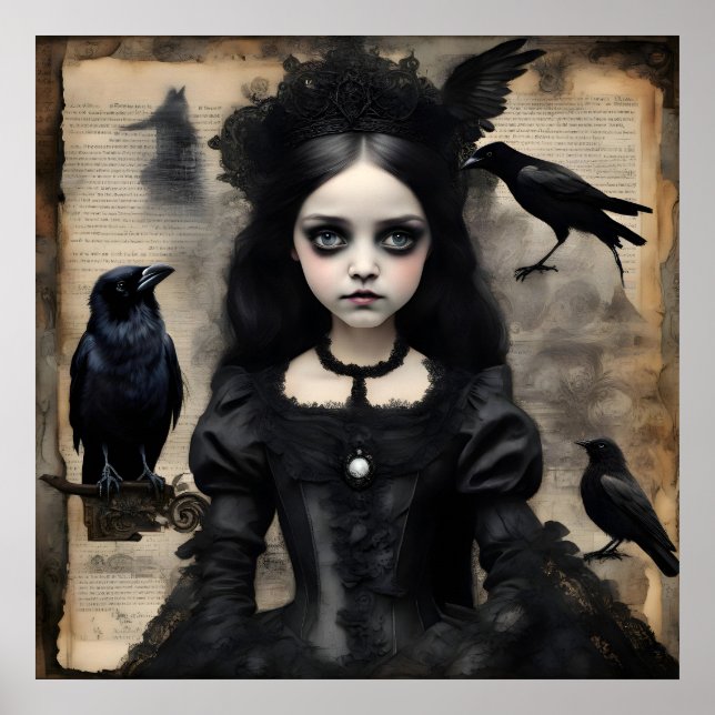 Gothic Ravens Girl Poster (Front)