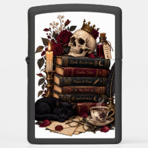 Gothic Reader Literary Bookworm Skull & Roses
