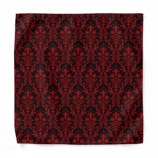 Gothic Red Acanthus Wedding Pocket Square Bandana (Front)