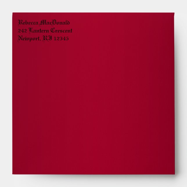 Gothic Red and Black Envelope for 5.25" Sq. Size (Front)
